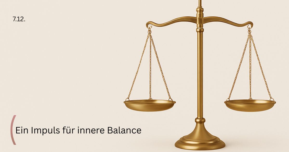 Balance-visualisierendes Motiv mit leichtem Fokus, Platz links frei